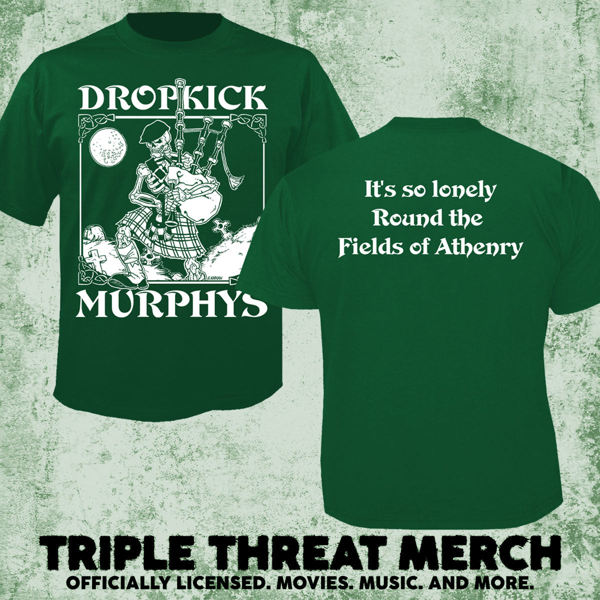 Dropkick Murphys - Skelly Piper (Green) [Mens Shirt]