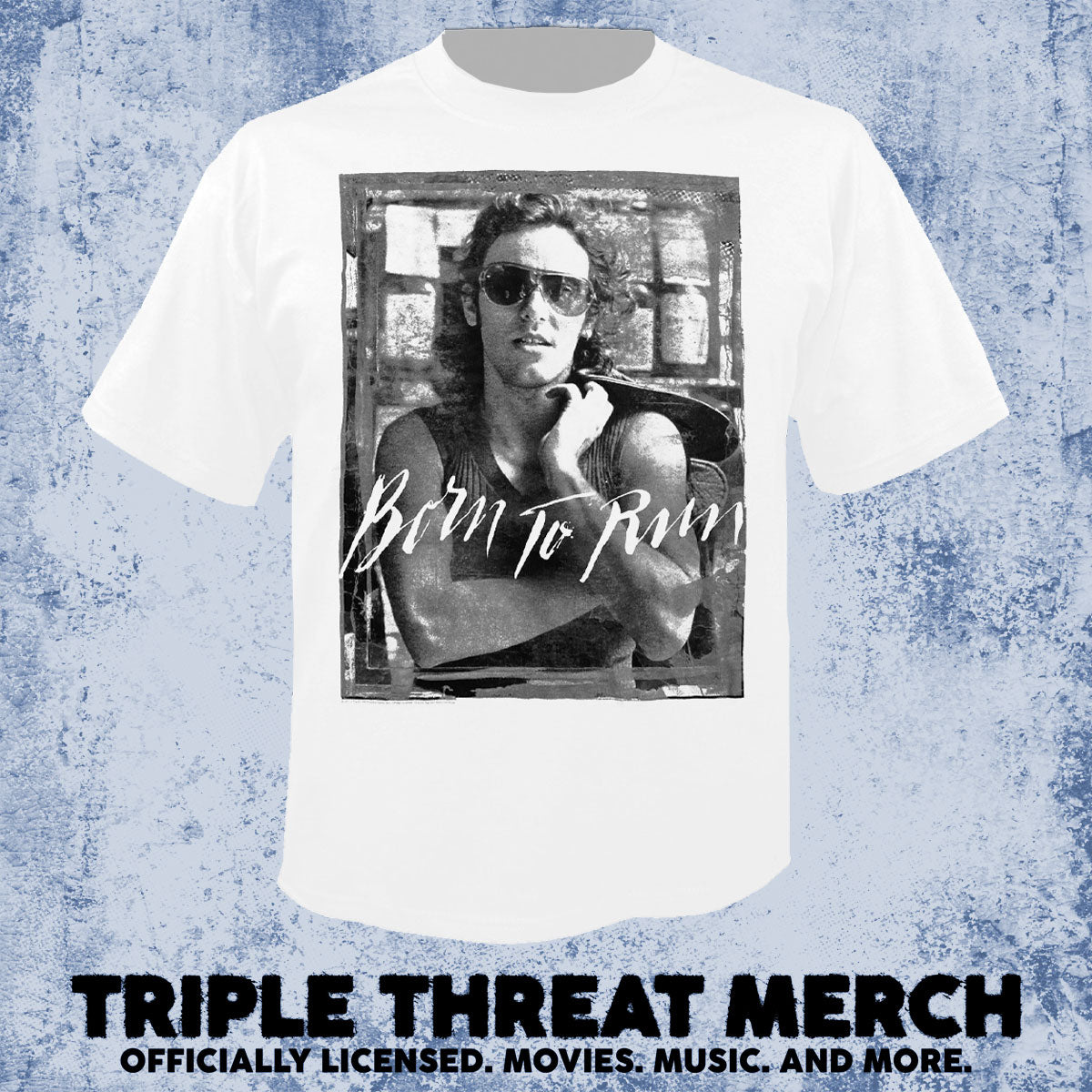 Bruce Springstein - Born To Run (White) [Mens Shirt]