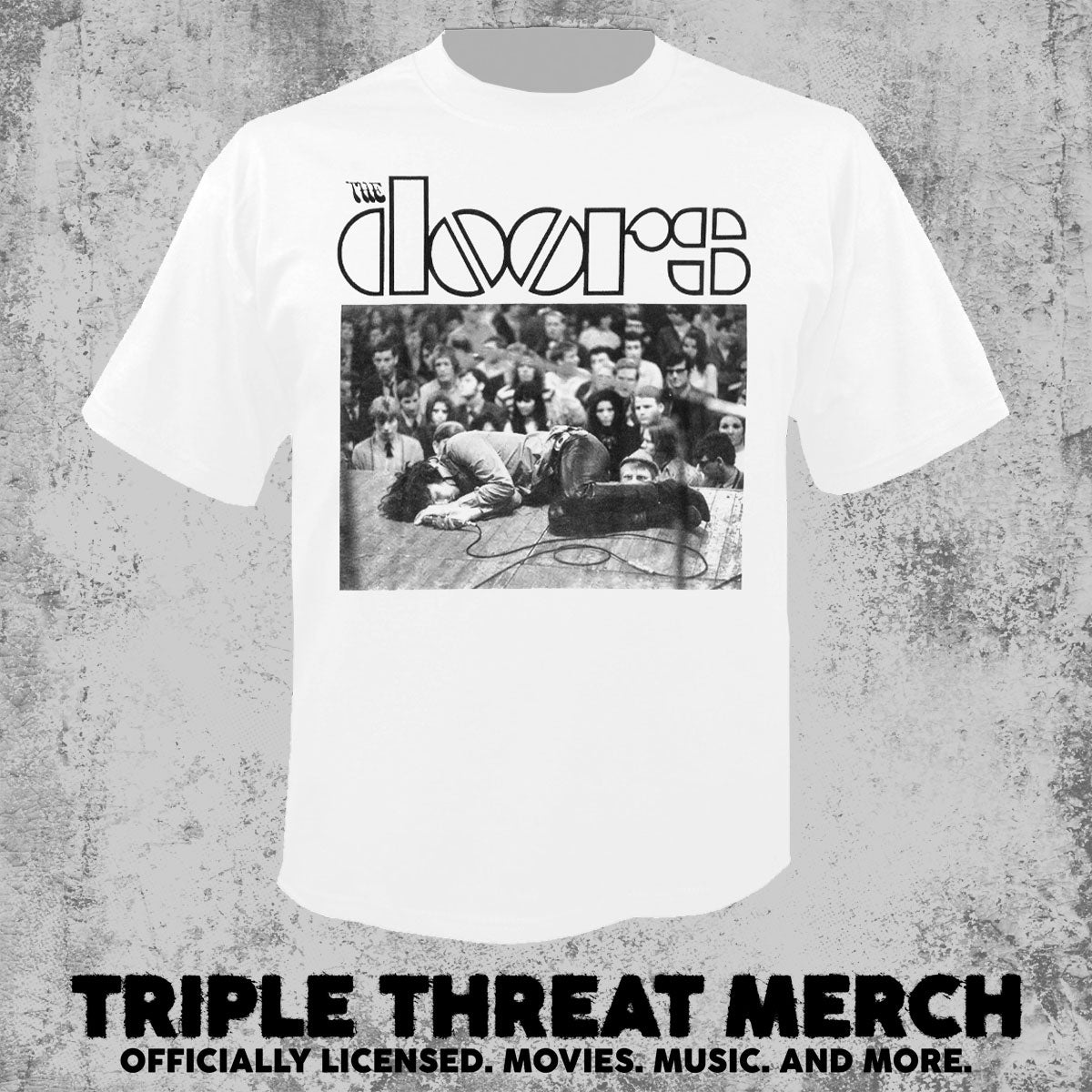 Doors - Jim Laying On Stage (White) [Mens Shirt]