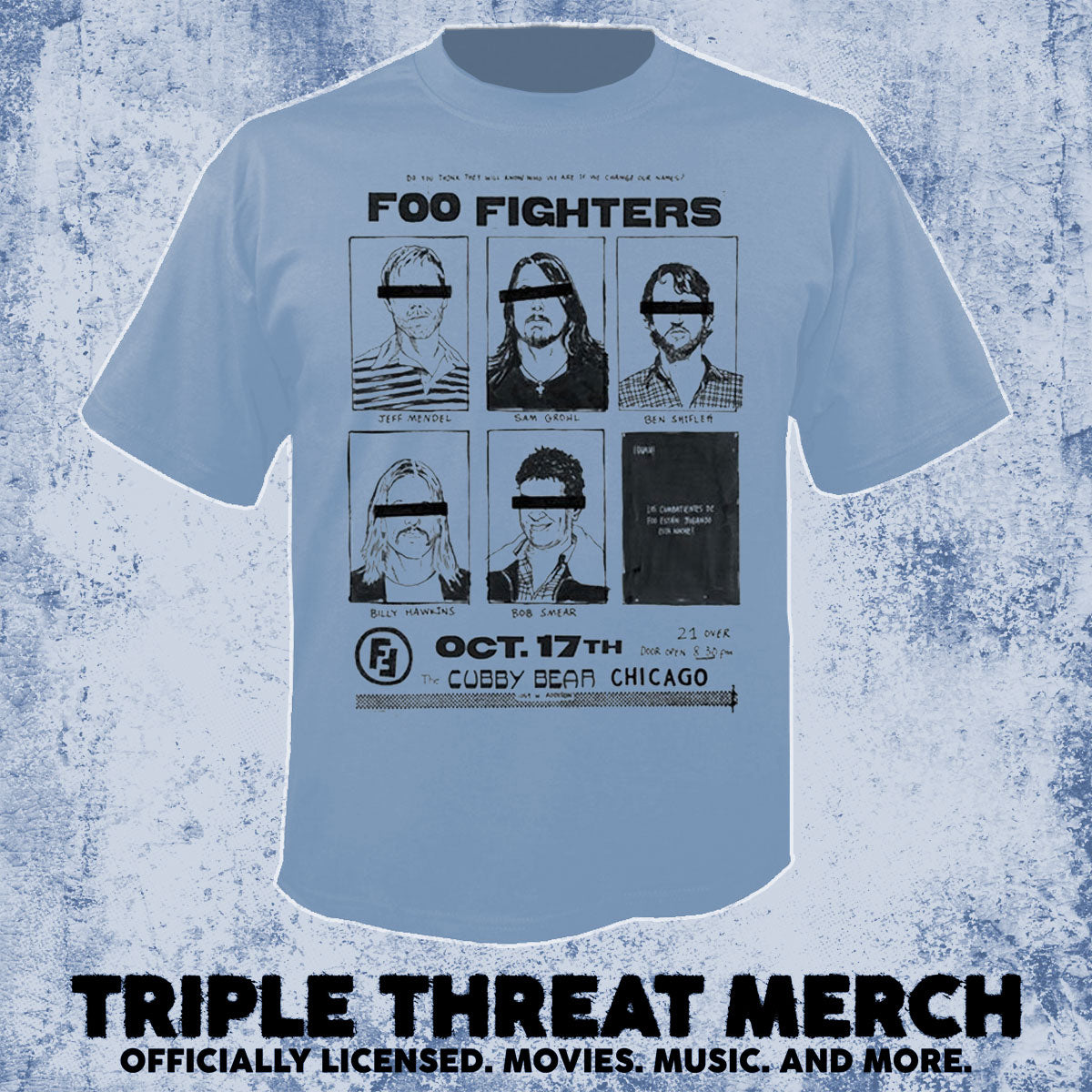 Foo Fighters - Crime (Blue) [Mens Shirt]