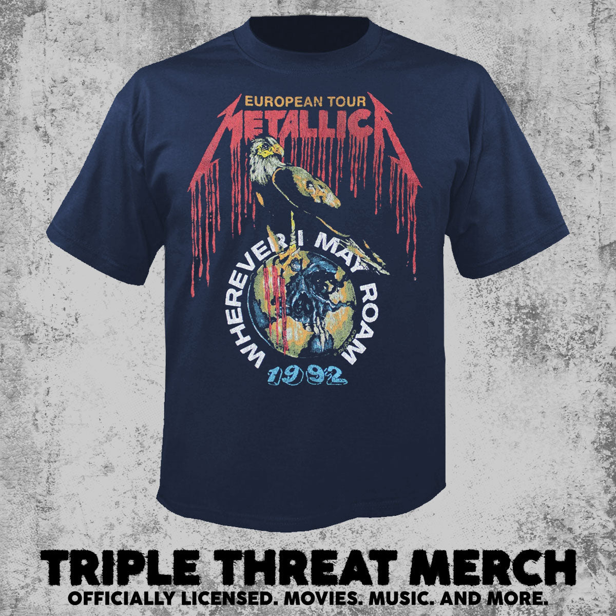 Metallica - European Tour (Navy) [Mens Shirt]