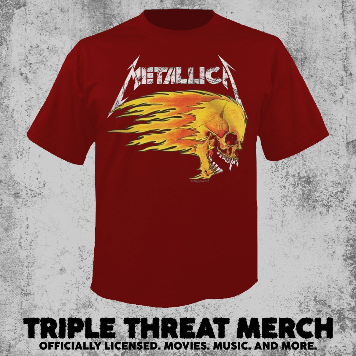Metallica - Flaming Skull (Red) [Mens Shirt]