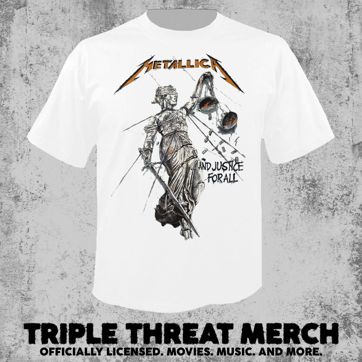 Metallica - Lady Justice (White) [Mens Shirt]
