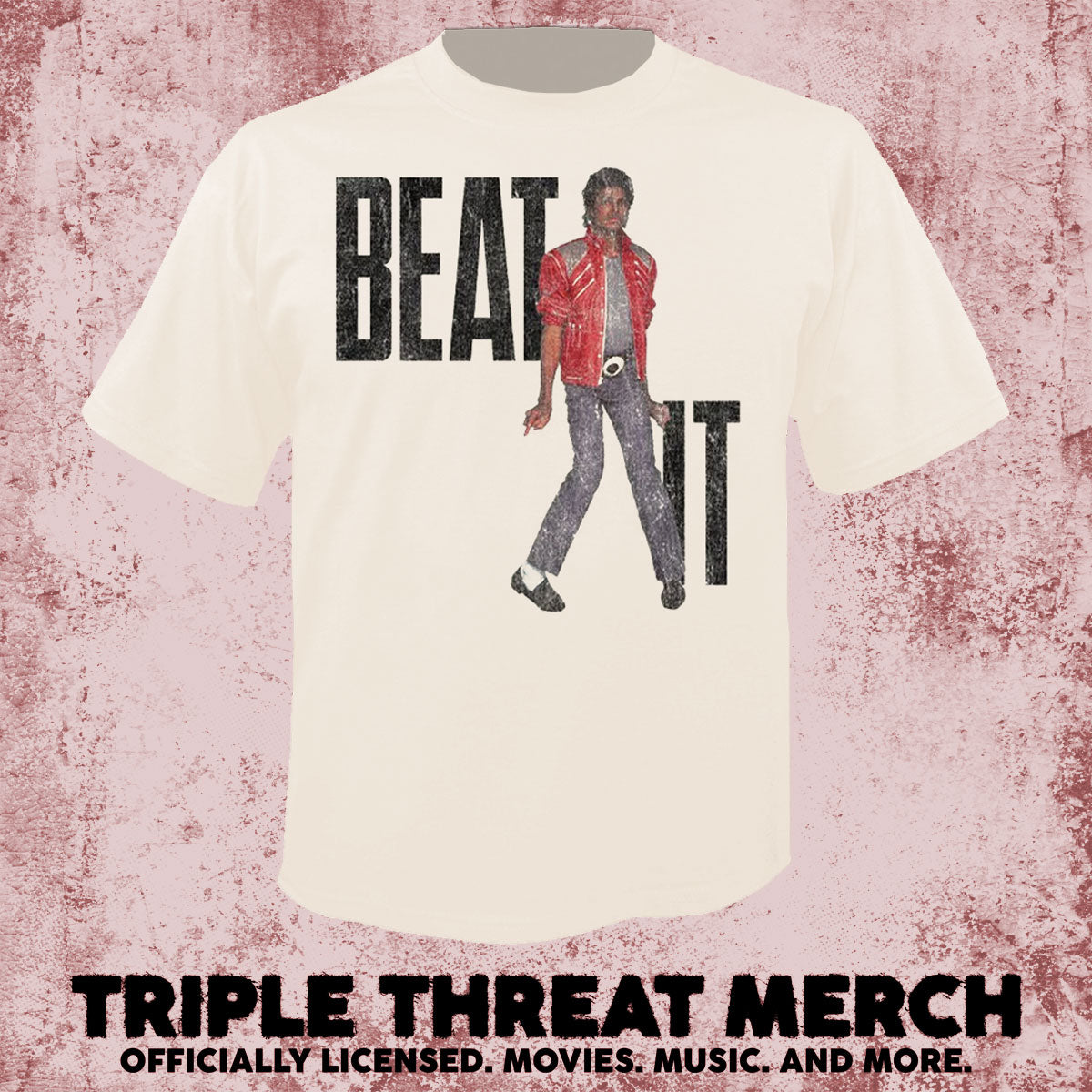 Michael Jackson - Beat It (Cream) [Mens Shirt]