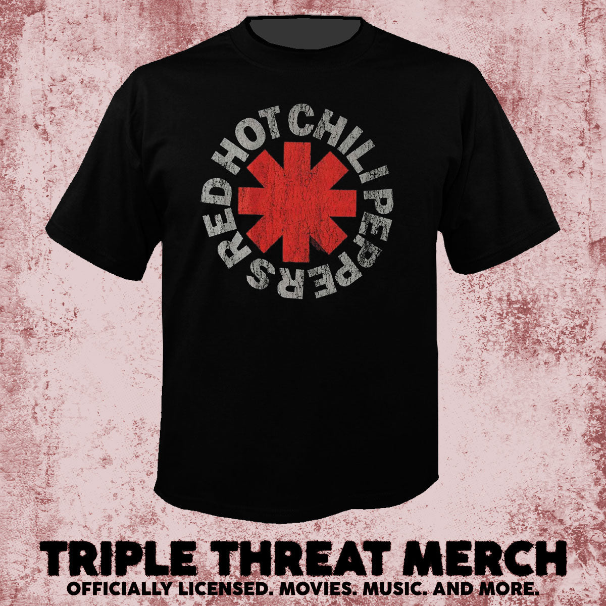 Red Hot Chili Peppers -Distressed Red Logo [Mens Shirt]