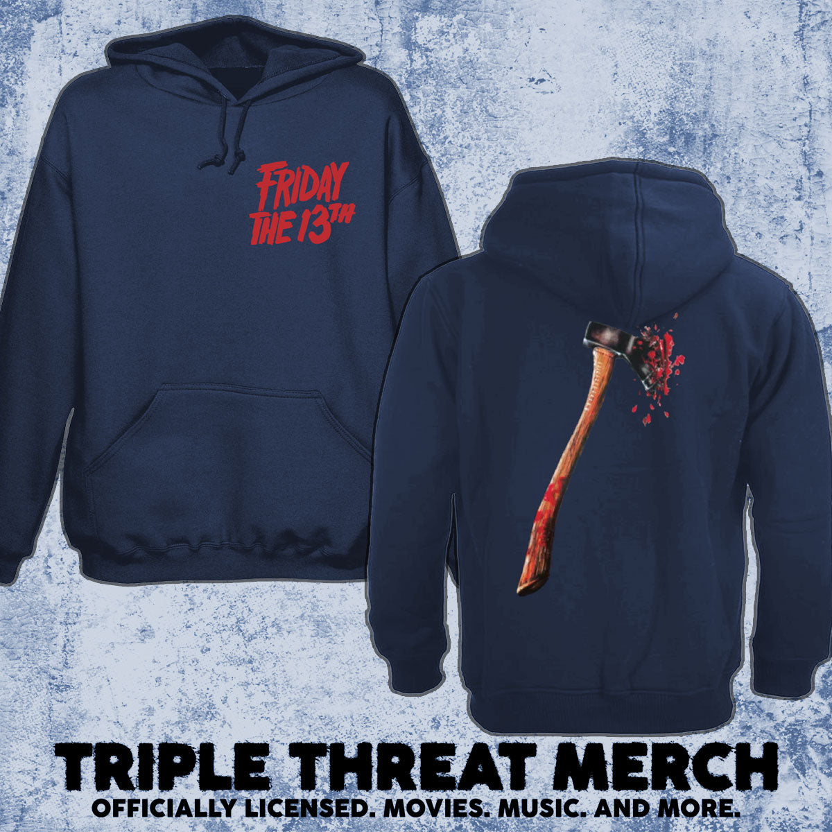 Friday The 13th - Axe (Navy) [Hooded Sweatshirt]