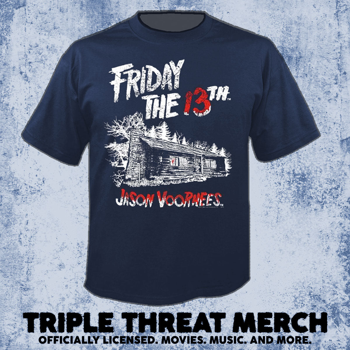Friday The 13th - Cabin Logo (Navy Blue) [Mens Shirt]