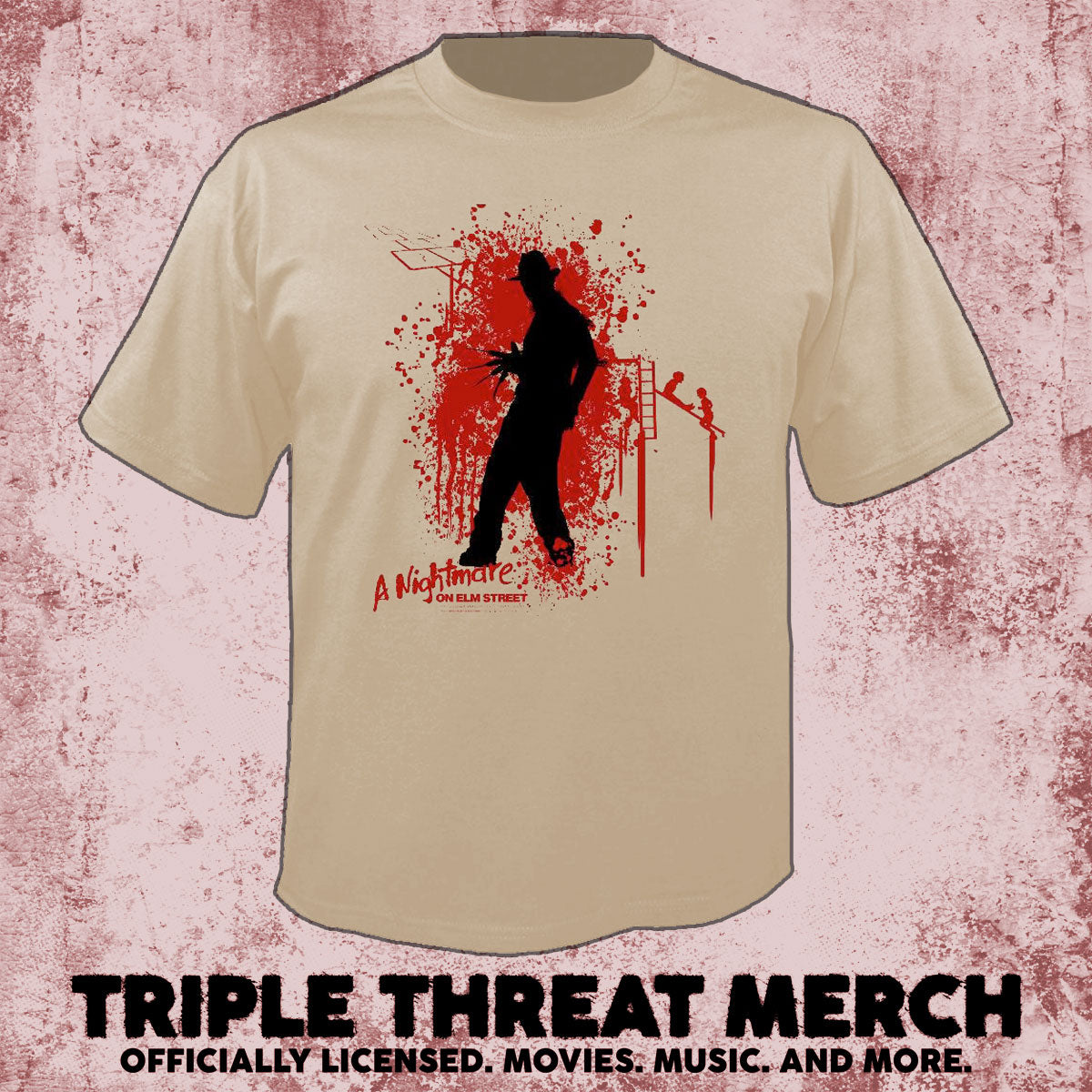 Nightmare On Elm Street - Splatter (Tan) [Mens Shirt]