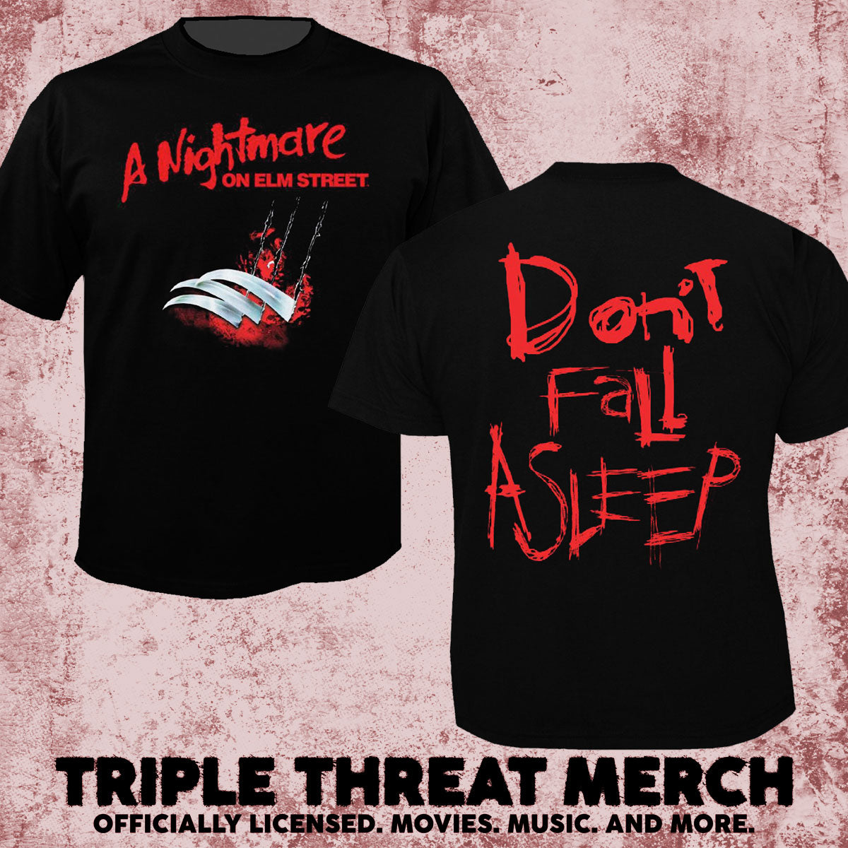 Nightmare On Elm Street - Dont Fall Asleep (Front And Back Print) [Mens Shirt]