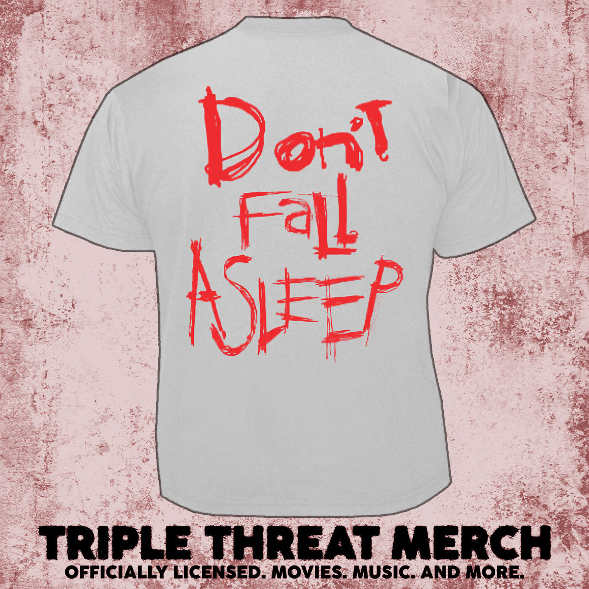 Nightmare On Elm Street - Dont Fall Asleep (Front And Back Print) (Gray) [Mens Shirt]