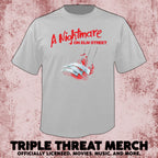 Nightmare On Elm Street - Dont Fall Asleep (Front And Back Print) (Gray) [Mens Shirt]
