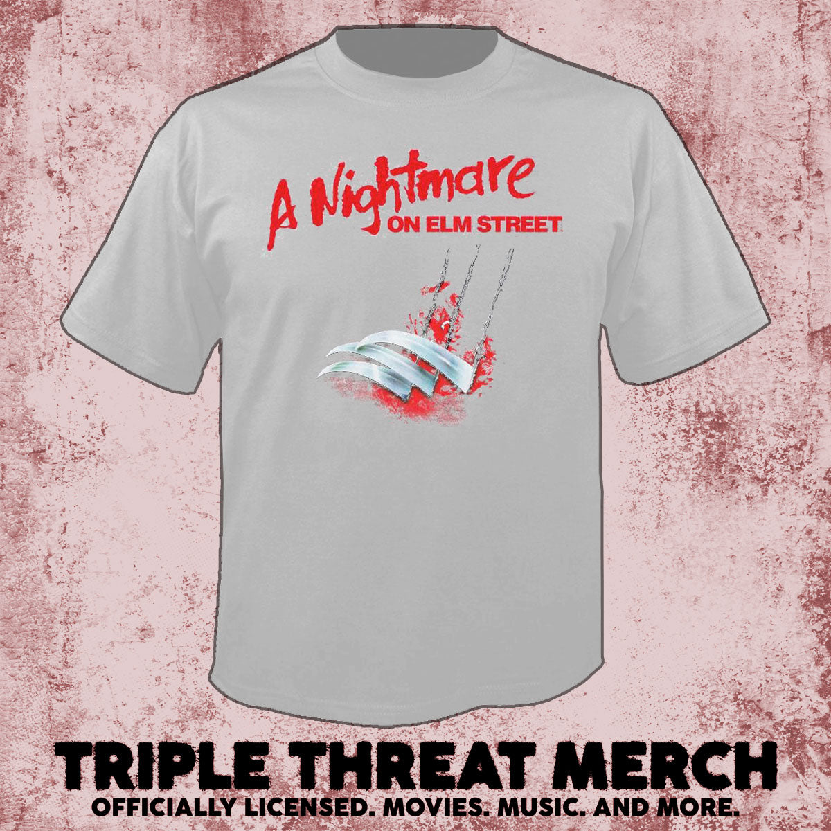 Nightmare On Elm Street - Dont Fall Asleep (Front And Back Print) (Gray) [Mens Shirt]