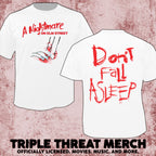 Nightmare On Elm Street - Dont Fall Asleep (Front And Back Print) (White) [Mens Shirt]