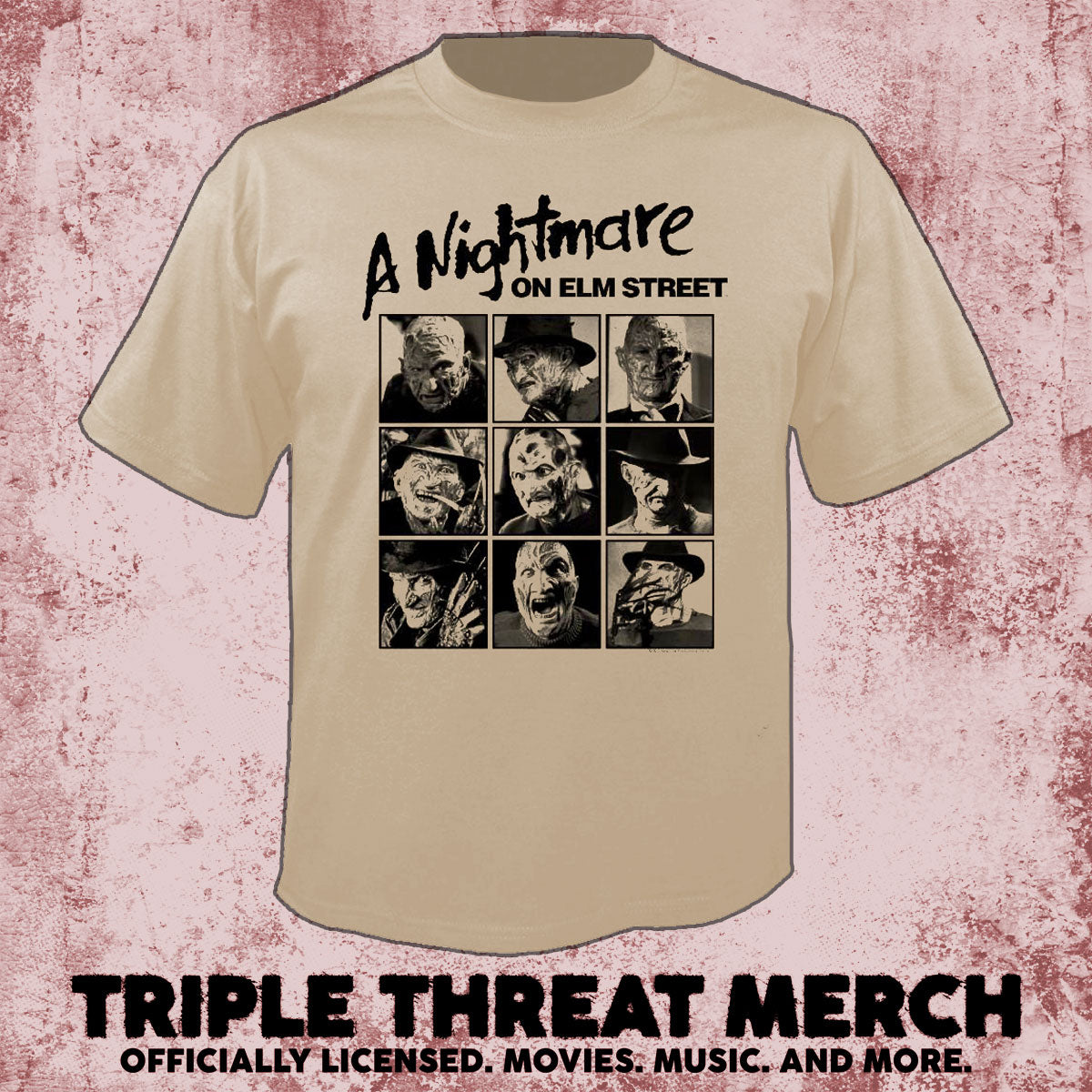 Nightmare On Elm Street - Freddy Blocks (Tan) [Mens Shirt]