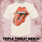 Rolling Stones - Logo (Cream) [Mens Shirt]