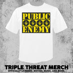 Public Enemy - Yellow Logo (White)  [Mens Shirt]