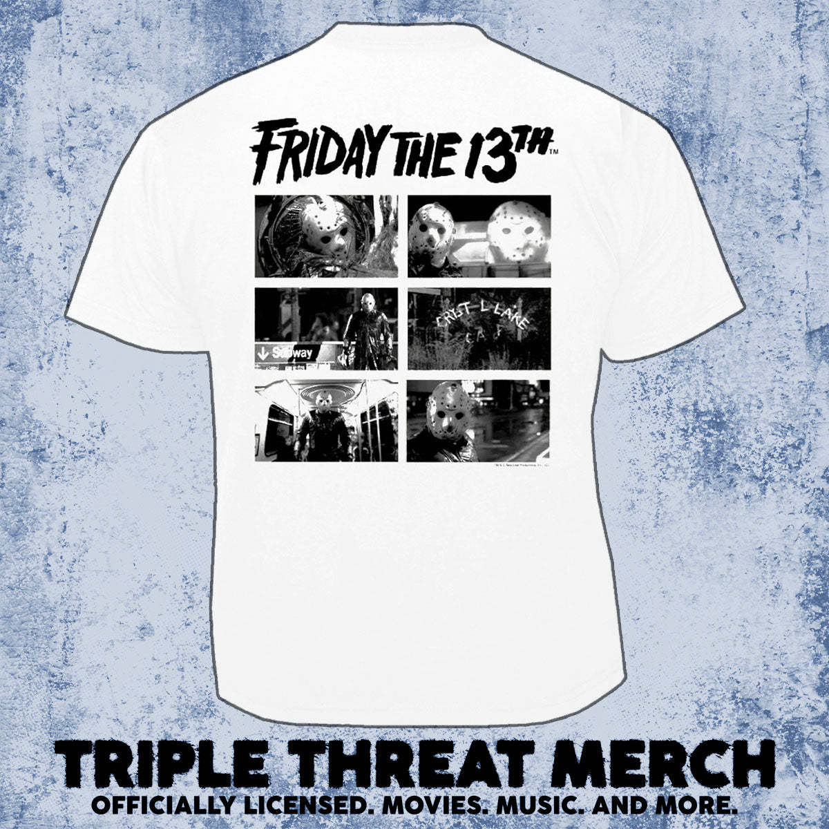 Friday The 13th - Manhattan Collage (White) (Front And Back Print) [Mens Shirt]