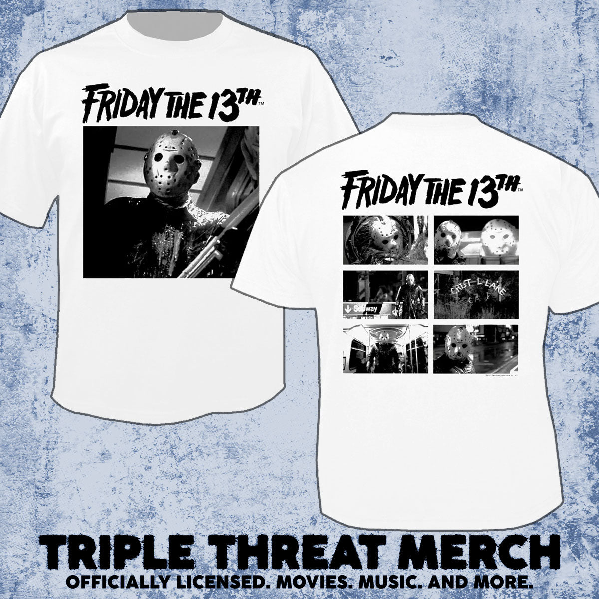 Friday The 13th - Manhattan Collage (White) (Front And Back Print) [Mens Shirt]