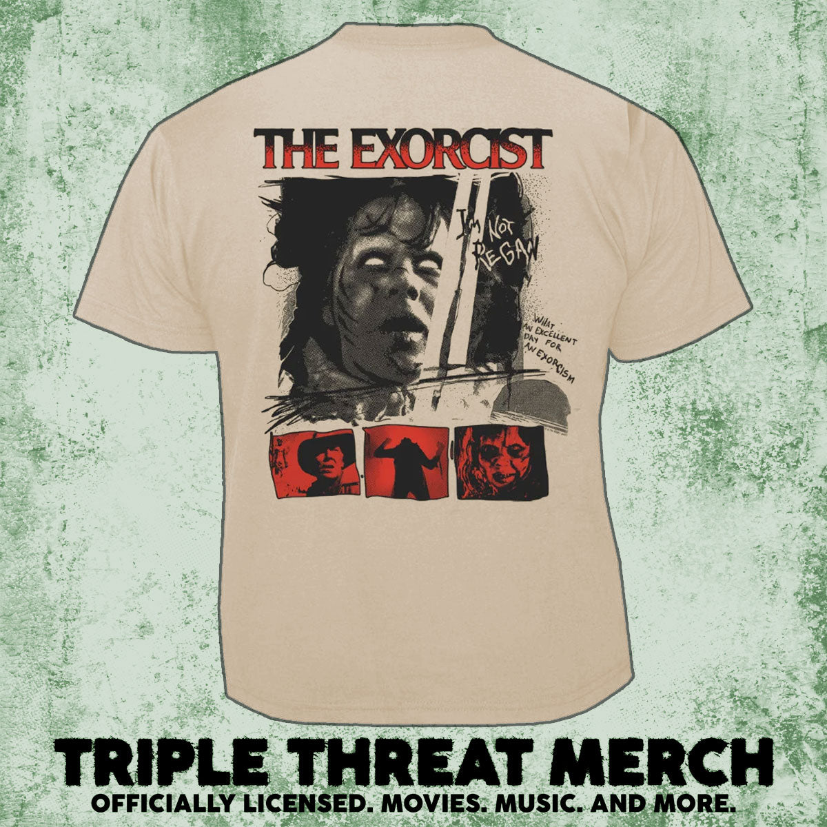 Exorcist - Excellent Day For An Exorcism (Tan) (Front And Back Print) [Mens Shirt]