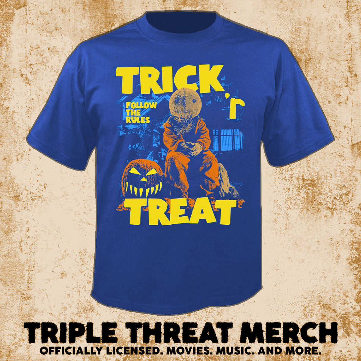 Trick R Treat - Sitting (Blue) [Mens Shirt]
