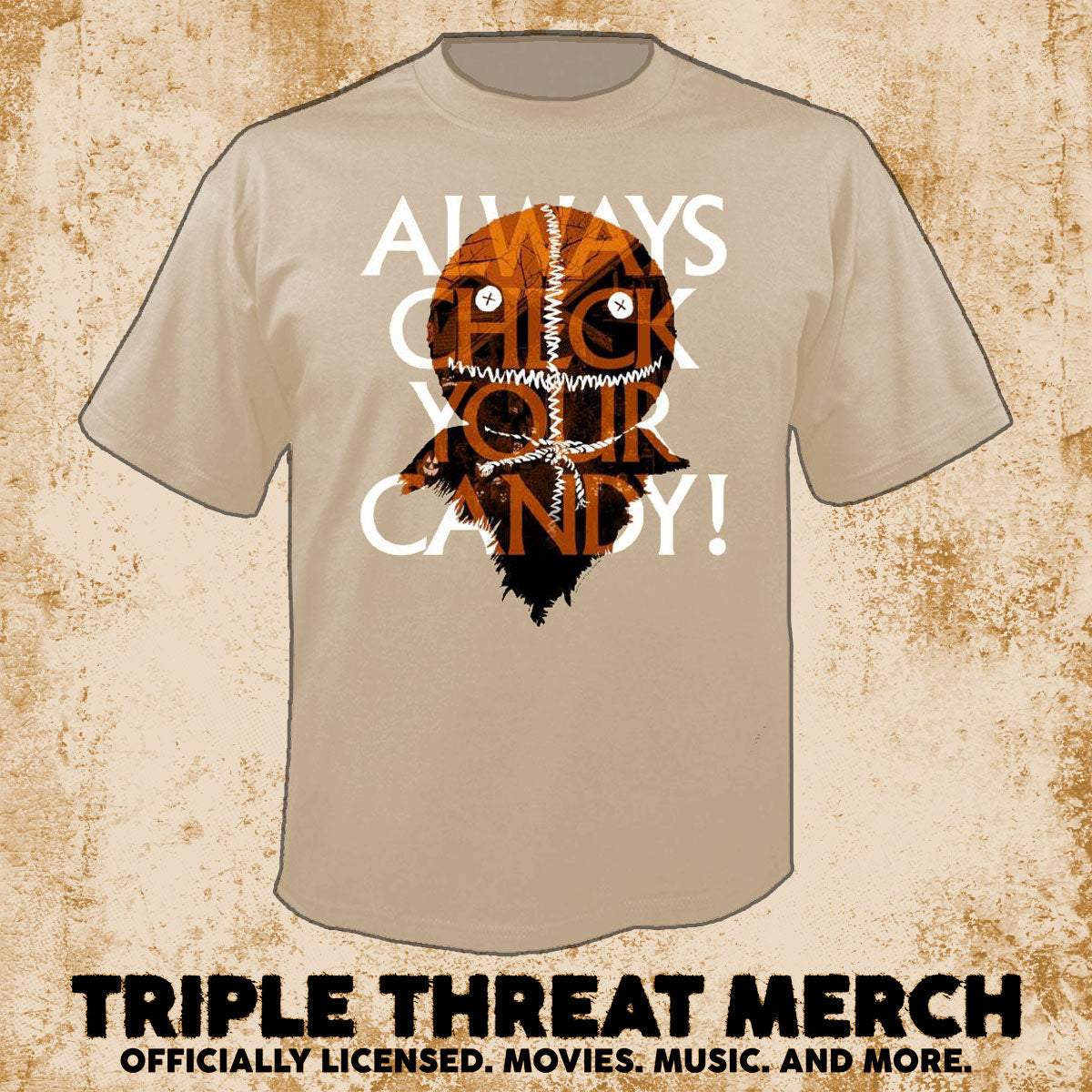 Trick R Treat - Check Your Candy (Face) (Tan) [Mens Shirt]