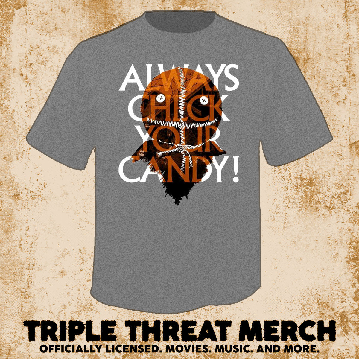 Trick R Treat - Check Your Candy (Face) (Gray) [Mens Shirt]