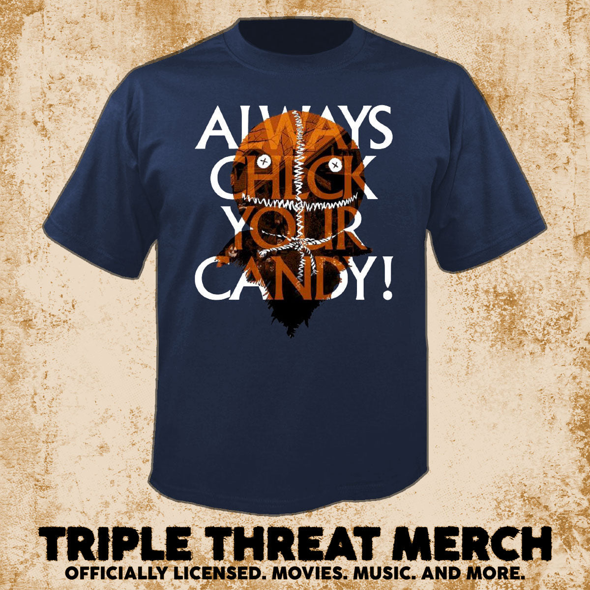 Trick R Treat - Check Your Candy (Face) (Blue) [Mens Shirt]
