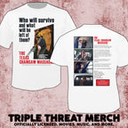Texas Chainsaw Massacre - Poster (White) (Front And Back Print) [Mens Shirt]