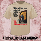 Texas Chainsaw Massacre - Poster (Tan) (Front And Back Print) [Mens Shirt]