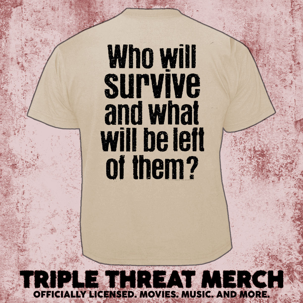Texas Chainsaw Massacre - Who Will Survive (Tan) (Front And Back Print) [Mens Shirt]