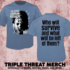 Texas Chainsaw Massacre - Who Will Survive (Blue) (Front And Back Print) [Mens Shirt]