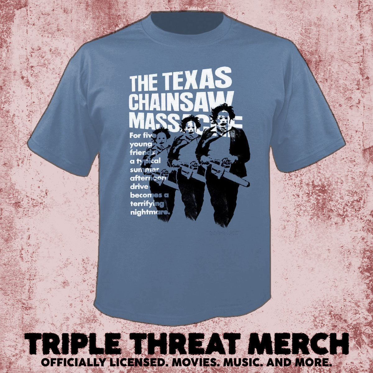 Texas Chainsaw Massacre -  Running  (Blue) [Mens Shirt]