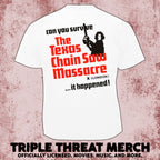 Texas Chainsaw Massacre - Can You Survive (White) (Front And Back Print) [Mens Shirt]