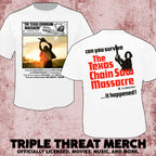 Texas Chainsaw Massacre - Can You Survive (White) (Front And Back Print) [Mens Shirt]