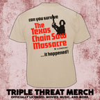 Texas Chainsaw Massacre - Can You Survive (Tan) (Front And Back Print) [Mens Shirt]