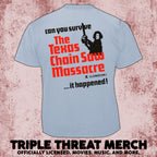 Texas Chainsaw Massacre - Can You Survive (Blue) (Front And Back Print) [Mens Shirt]