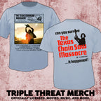 Texas Chainsaw Massacre - Can You Survive (Blue) (Front And Back Print) [Mens Shirt]