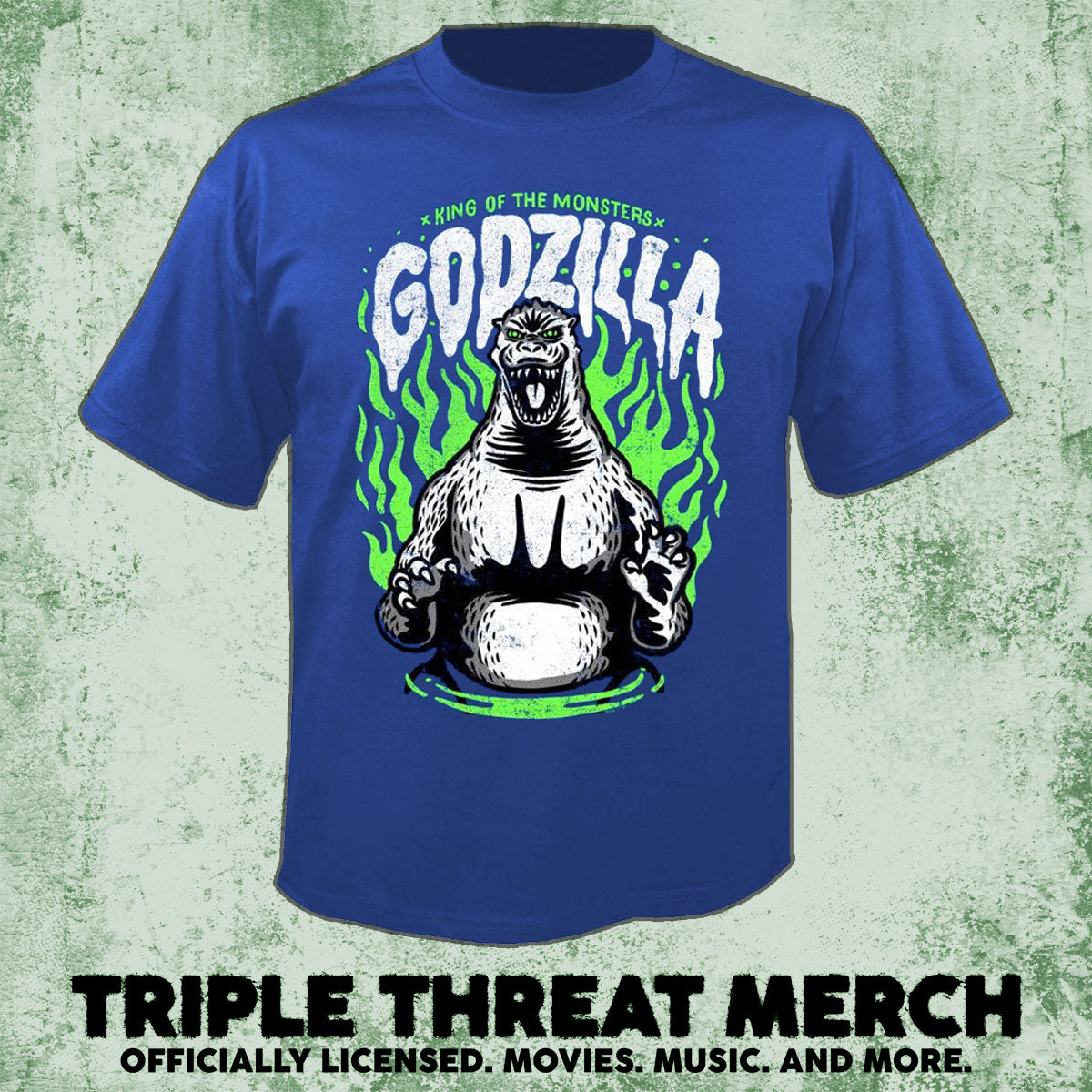 Godzilla - Fire (Dark Blue) [Mens Shirt]