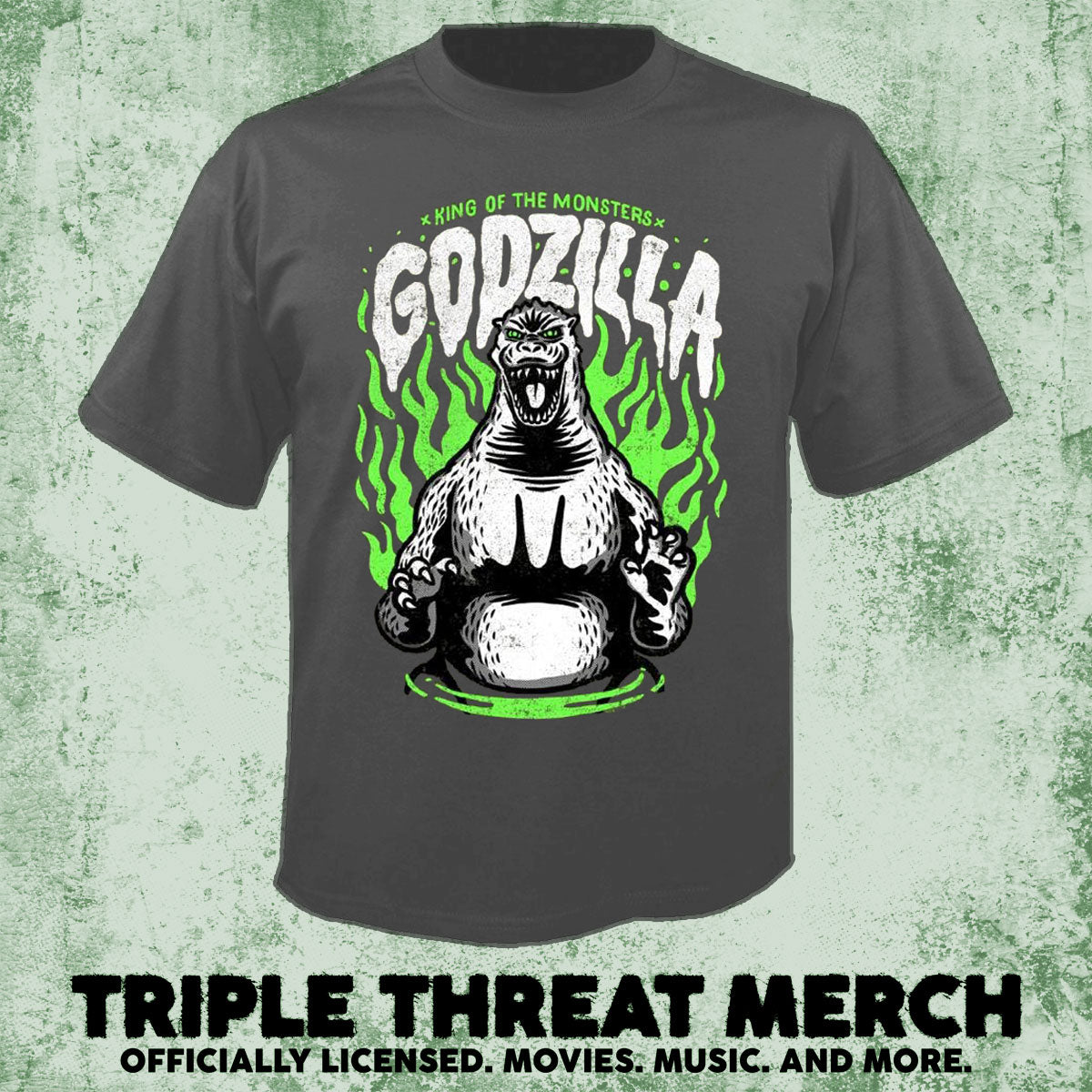 Godzilla - Fire (Grey) [Mens Shirt]