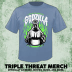 Godzilla - Fire (Light Blue) [Mens Shirt]