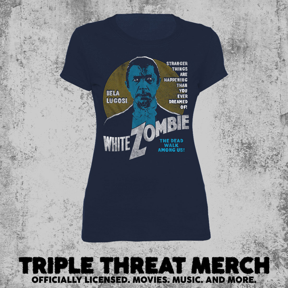 White Zombie - Dead Walk Among Us (Navy) [Womens Shirt]