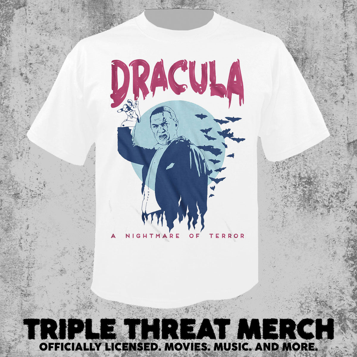 Dracula - A Nightmare Of Terror (White) [Mens Shirt]