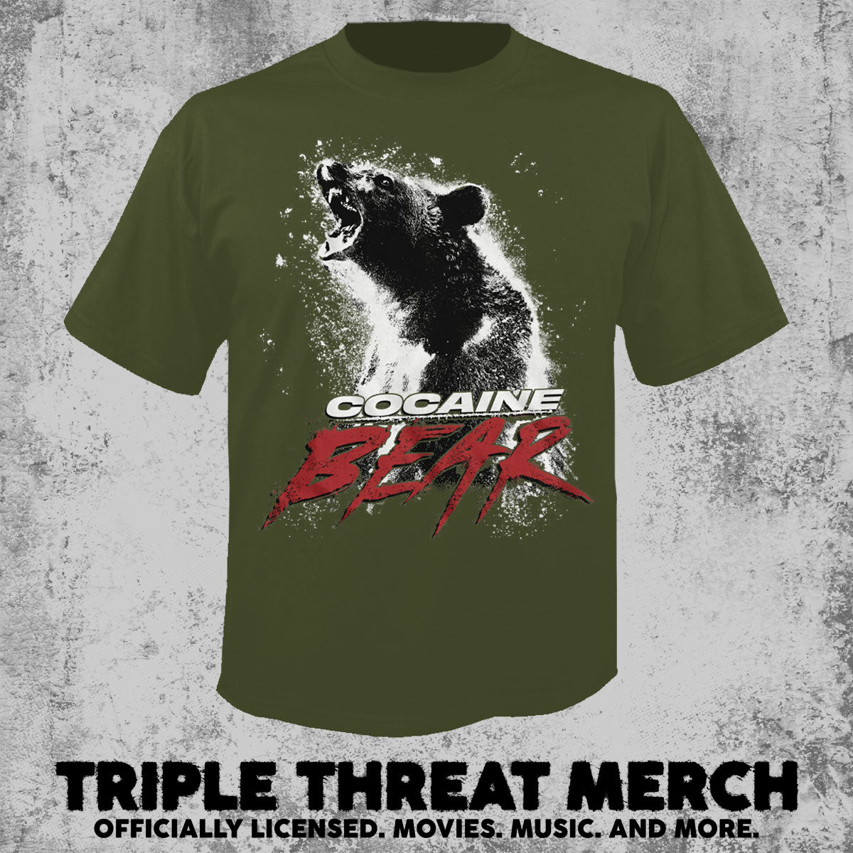 Cocaine Bear - Poster (Olive) [Mens Shirt]