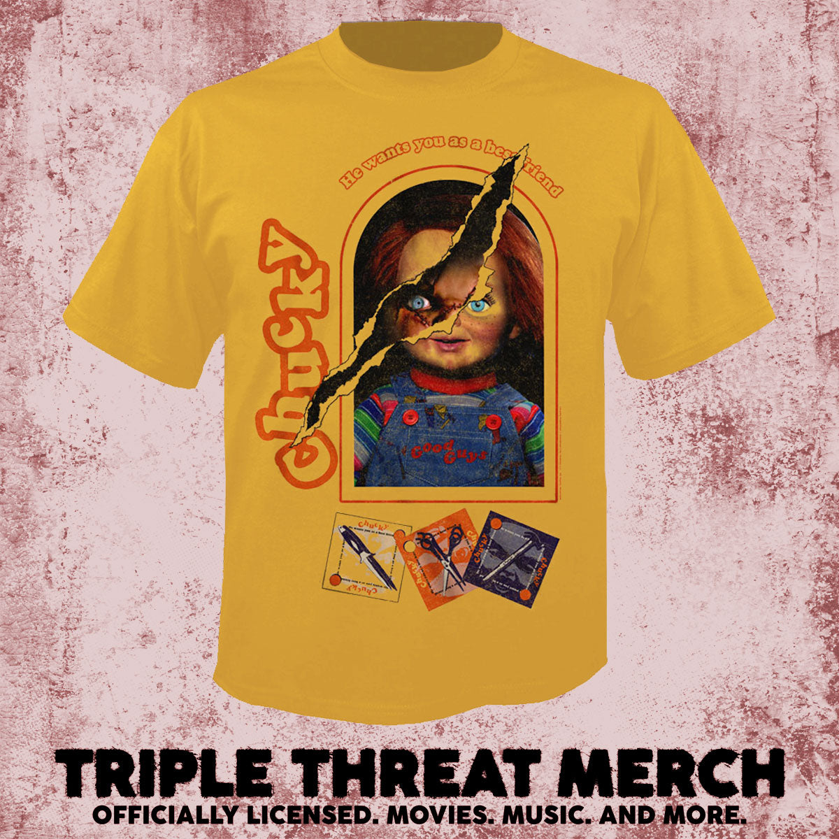 Childs Play - Good Guys Box (Ripped - Gold) [Mens Shirt]