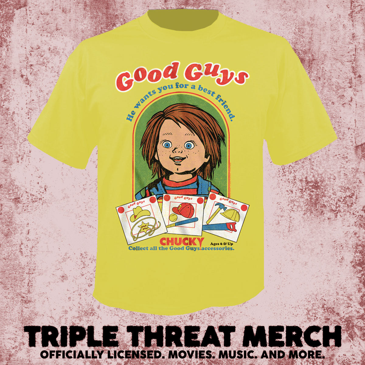 Childs Play - Good Guys Box (Cartoon - Yellow) [Mens Shirt]