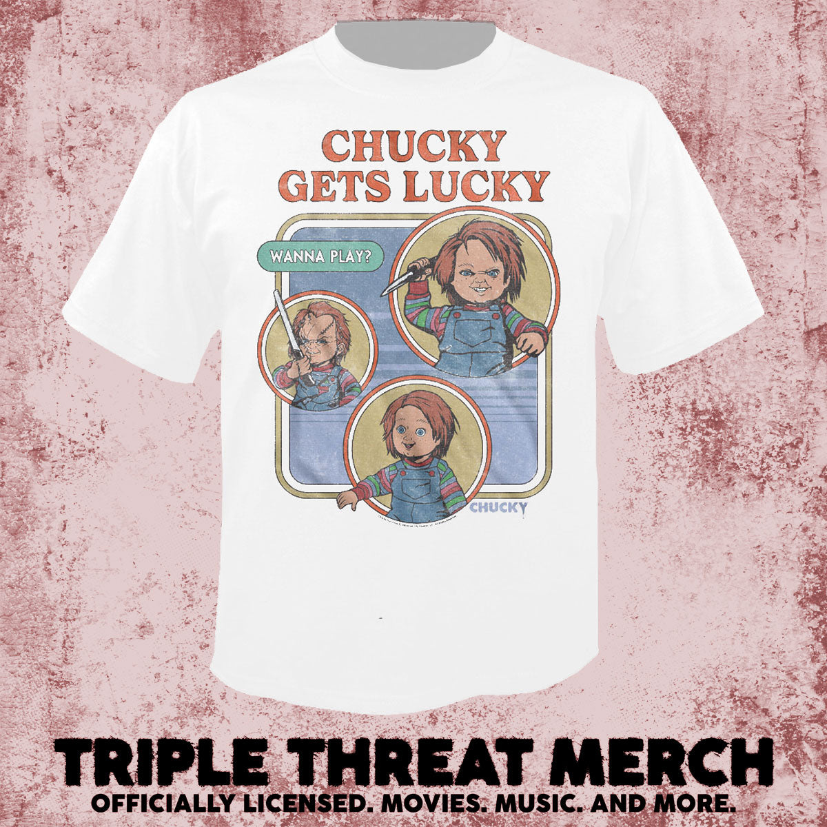 Childs Play - Chucky Gets Lucky (White) [Mens Shirt]