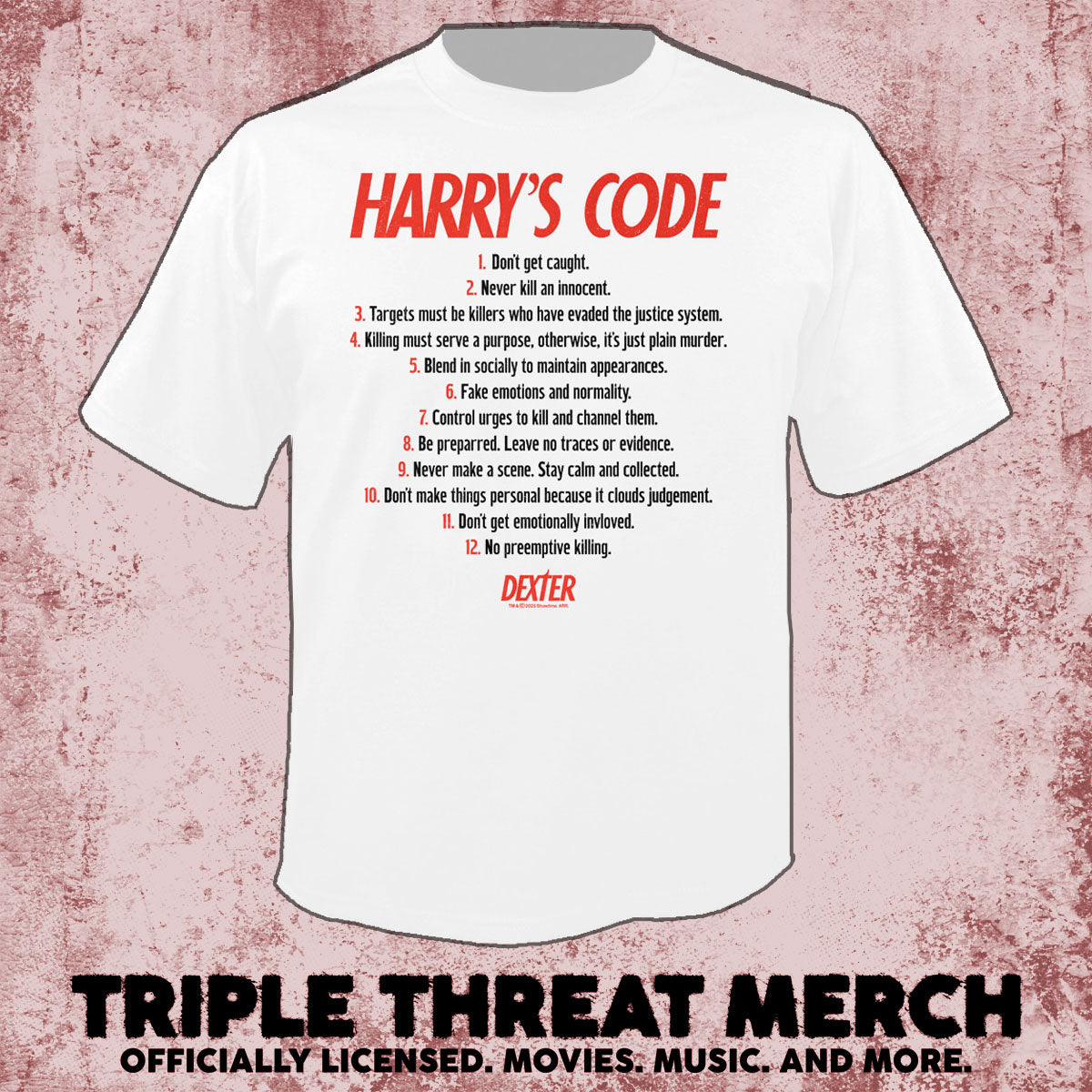 Dexter - Harrys Code (White) [Mens Shirt]