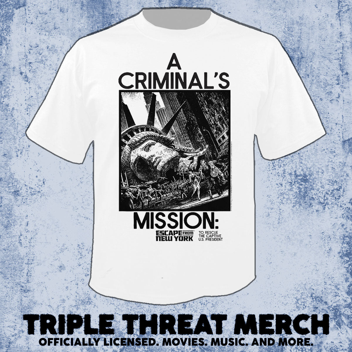 Escape From New York - A Criminals Mission (White) [Mens Shirt]