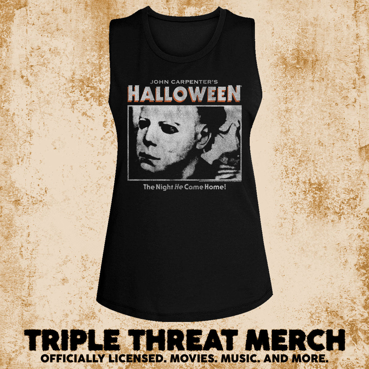 Halloween - Closeup (BW) [Womens High Neck Tanktop]