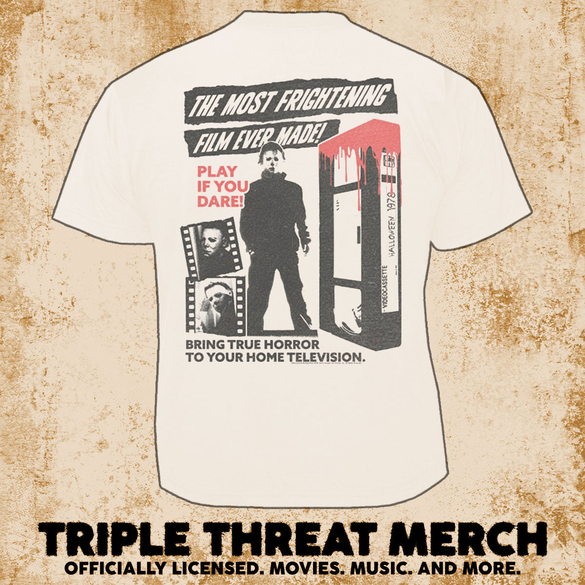 Halloween - Bring True Horror (Cream - Front And Back Print) [Mens Shirt]